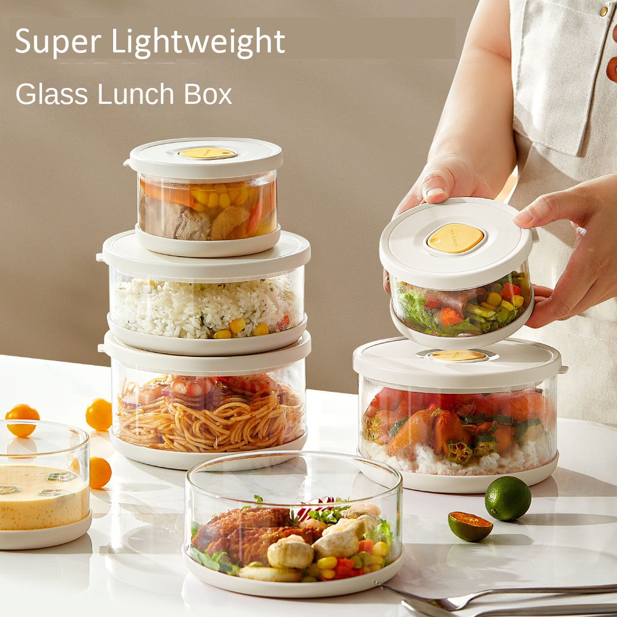Meal Prep Frozen Food - Glass Food Storage Container Airtight Lightweight