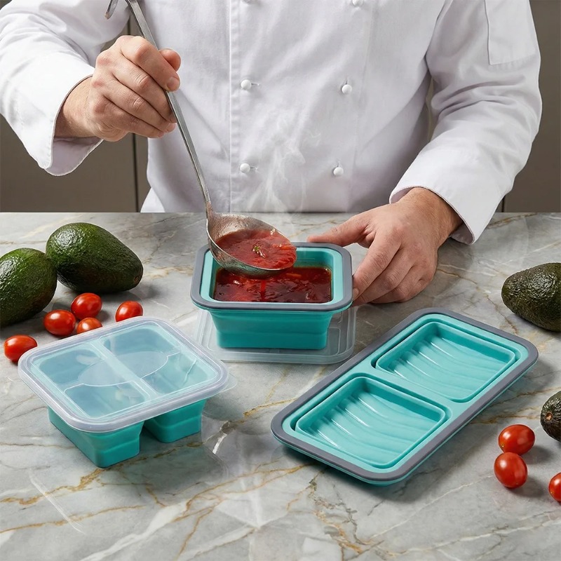 Silicone Freezer Tray with Lid - огляд і ціна Meal Prep Oven Safe Containers