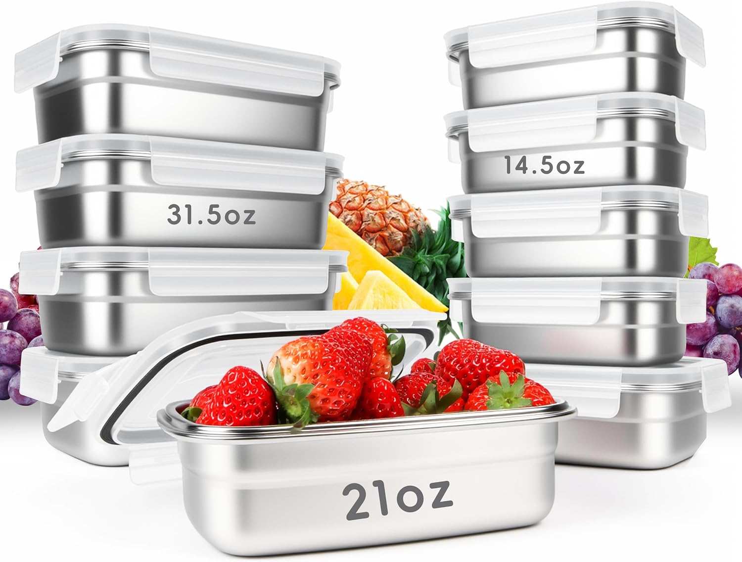 10PCS 304 Stainless Steel Food - огляд і ціна Meal Prep Oven Safe Containers