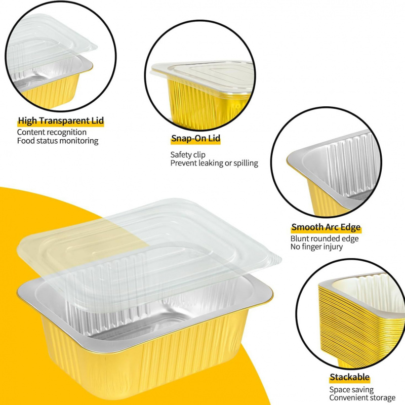 【20-Count 750ml Gold Pans】Reus - огляд і ціна Meal Prep Oven Safe Containers