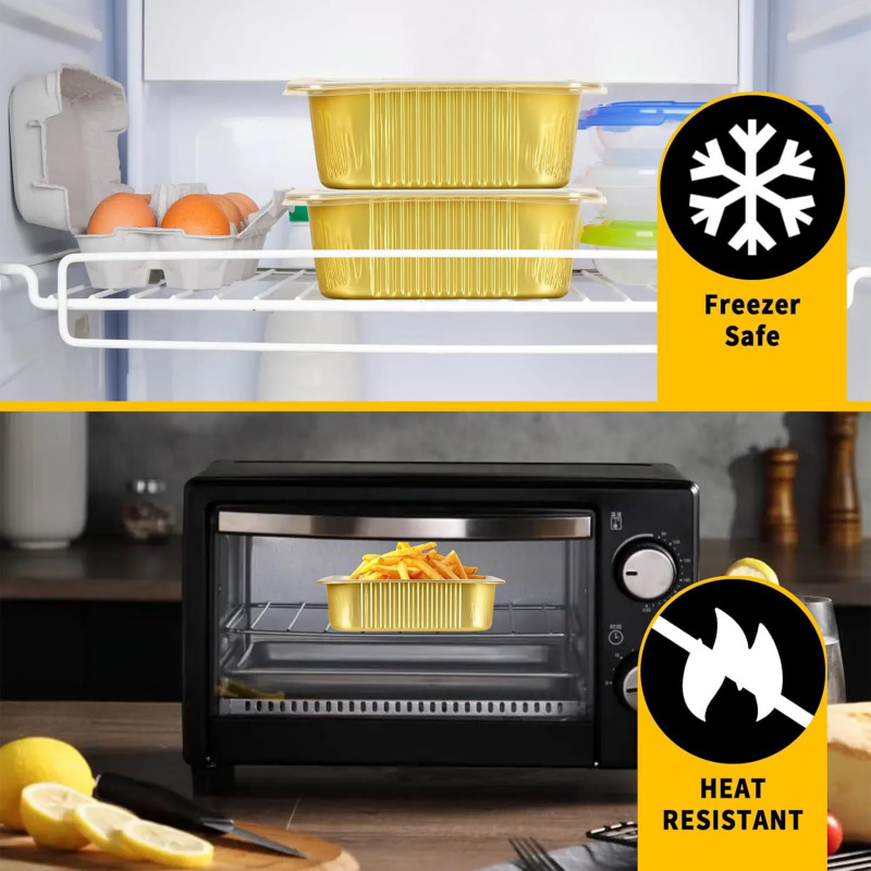 【20-Count 750ml Gold Pans】Reus - огляд і ціна Meal Prep Oven Safe Containers