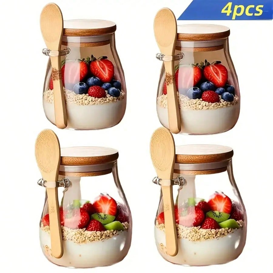 4 Pack Overnight Oats Containe - огляд і ціна Meal Prep Yogurt Parfait