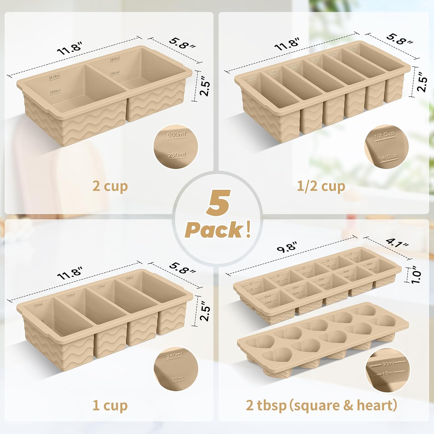 Silicone Freezer Mold with Lid - огляд і ціна Meal Prep Oven Safe Containers