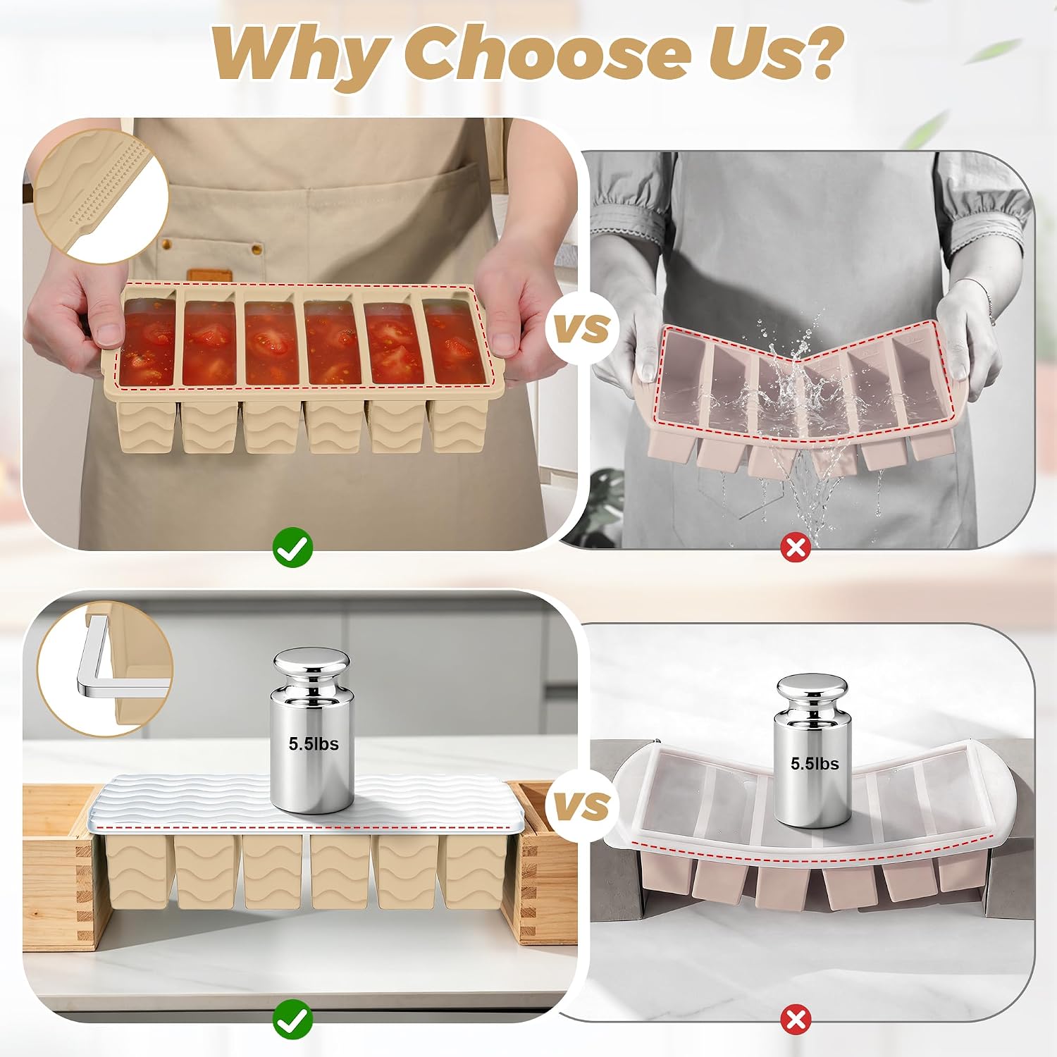 Silicone Freezer Mold with Lid - огляд і ціна Meal Prep Oven Safe Containers