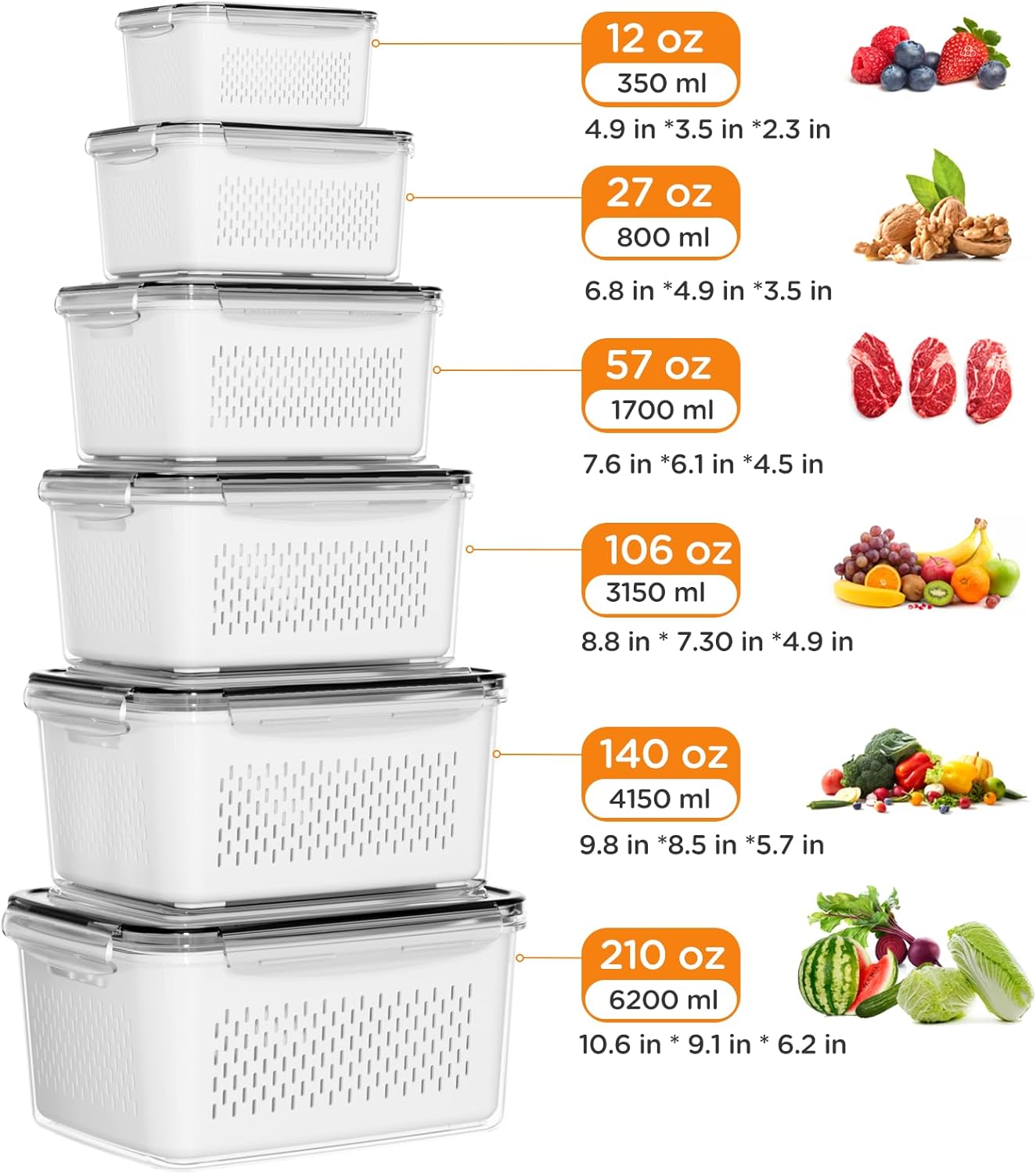 4/5/6/8Pcs Airtight Food Stora - огляд і ціна Meal Prep Oven Safe Containers