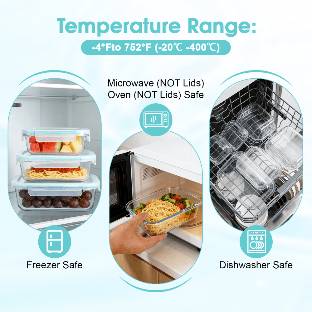 24 Pcs Glass Food Storage Cont - огляд і ціна Meal Prep Oven Safe Containers
