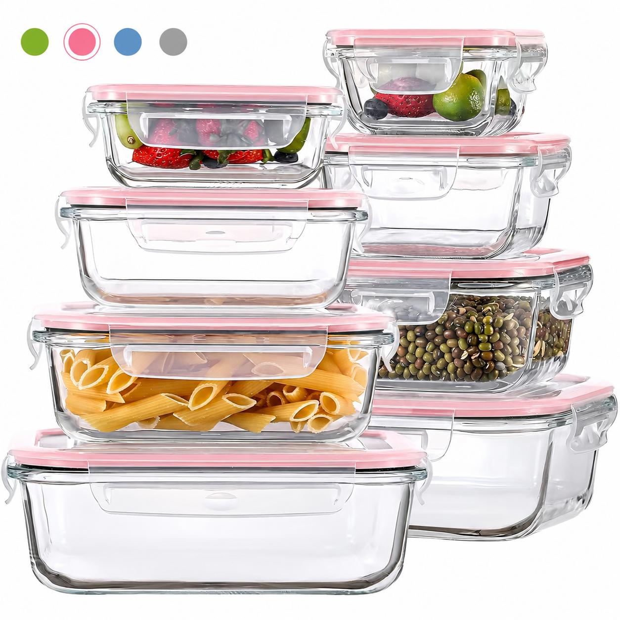 8/12Pcs Stackable Borosilicate - огляд і ціна Meal Prep Oven Safe Containers